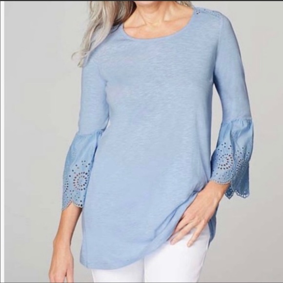 J. JILL Mixed-Media Eyelet Tunic S, M NWT - Picture 7 of 7